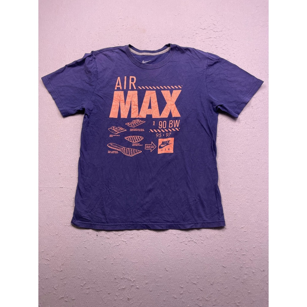 Nike Air Max T Shirt Cotton Purple Orange Graphic Large Mens
